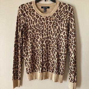Ellen Tracy Leopard Print Sweater Medium